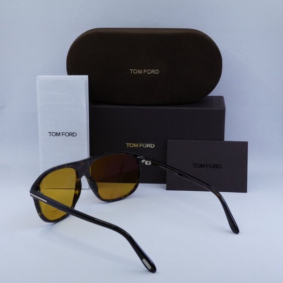 Tom Ford Prescott FT1027 52E Aviator Sunglasses - Havana/Brown - Picture 10 of 10